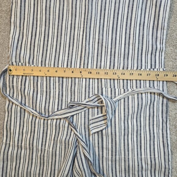 BeachLunchLounge Striped Tie Waist Linen Cotton Jumpsuit Women's Size Medium - Picture 7 of 16